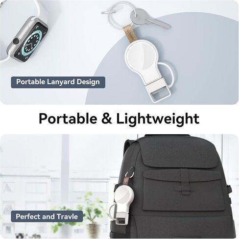 LVFAN Charger for Apple Watch, Portable iWatch Charger USB Wireless Charger Fast Charging Magnetic Cordless Car Travel Charger for Apple Watch Series 10 9 8 7 6 5 4 3 2 1 SE Ultra 2 Ultra (Black) in Kuwait