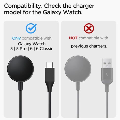 Spigen S353 مصمم لساعة Galaxy Watch 6 40, 44 ملم / Galaxy Watch 6 Classic 43, 47 ملم / Galaxy Watch 5 40, 44 ملم / حامل شاحن Galaxy Watch 5 Pro 45 ملم - أسود in Kuwait