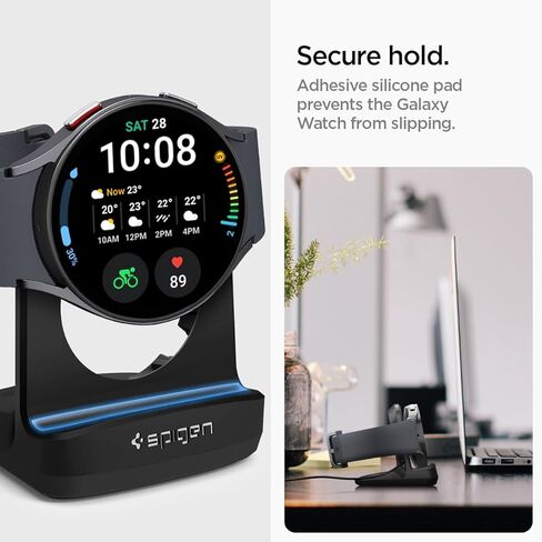 Spigen S353 مصمم لساعة Galaxy Watch 6 40, 44 ملم / Galaxy Watch 6 Classic 43, 47 ملم / Galaxy Watch 5 40, 44 ملم / حامل شاحن Galaxy Watch 5 Pro 45 ملم - أسود in Kuwait