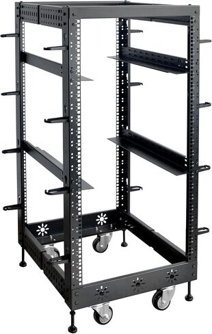 RIVECO 42U 19" Adjustable Depth Server Rack Support Up to 1700LBS Floor Standing 4 Post Rack with L Rails & Load-Bearing Casters Universal for Network Equipment Black in Kuwait