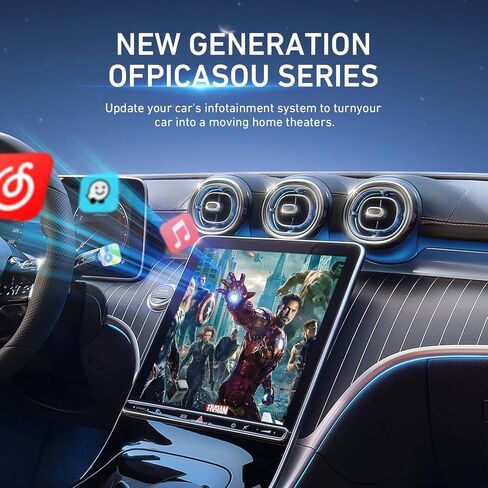 CarPlay Mirroring Adapter, Screen Mirroring Support Watch YouTube, iPhone CarPlay to Car Mirroring Adapter Wired Carplay to Wireless Converter. in Kuwait