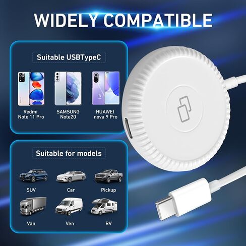 CarPlay Mirroring Adapter, Screen Mirroring Support Watch YouTube, iPhone CarPlay to Car Mirroring Adapter Wired Carplay to Wireless Converter. in Kuwait