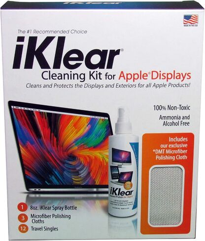 The Original Premium iKlear Screen Cleaner Kit For Iphone, Ipad, Imac, Gaming Monitor, Large Screen TV’s, Included With DMT Cloth MADE IN THE USA in Saudi Arabia
