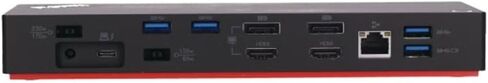 Lenovo USA ThinkPad Thunderbolt 3 Dock Gen 2 135W (40AN0135US) قدرة عرض مزدوجة UHD 4K، 2 HDMI، 2 DP، USB-C، USB 3.1، أسود in Kuwait