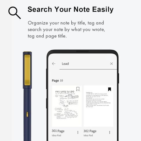 Neo Smartpen M1+ للأندرويد والأيفون والكمبيوتر المحمول | رقمنة الكتابة اليدوية | مزامنة بلوتوث في الوقت الحقيقي، الكتابة اليدوية إلى نسخ النص، التصدير إلى البريد الإلكتروني والمستندات (أسود) in Kuwait
