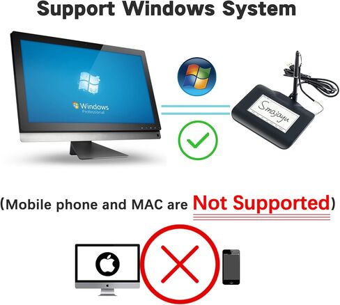 ساجيهو وسادات التقاط توقيع USB من سيجنتشر باد لاجهزة الكمبيوتر واللاب توب بنظام ويندوز 7 و8 و10 و11 (مع اضاءة خلفية LCD) in Kuwait