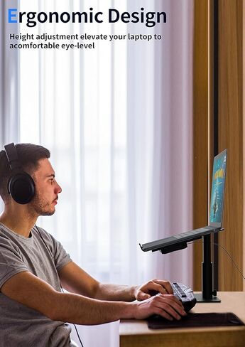 قاعدة تبريد للابتوب من ايرجوبولو مع رقائق تبريد شبه موصلة قابلة للازالة ومروحتين تبريد، حامل تبريد لابتوب قابل للتعديل للمكتب متوافق مع نوت بوك والكمبيوتر من 10 الى 15.6 انش، اسود in Kuwait