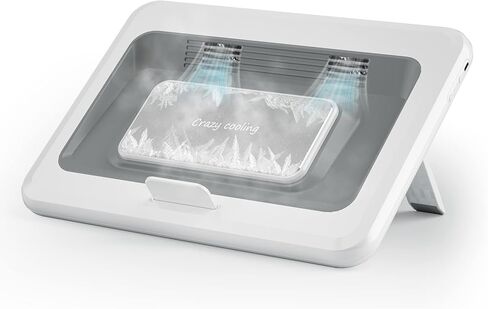 حامل تبريد للكمبيوتر المحمول من Dlinda، وسادة تبريد للكمبيوتر المحمول للألعاب مع تبريد مبتكر لأشباه الموصلات ومروحتين توربو، وسادة تبريد للكمبيوتر المحمول قابلة للتعديل بارتفاع 6 مستويات، متوافقة مع جميع أجهزة الكمبيوتر المحمولة أقل من 21 بوصة in Kuwait