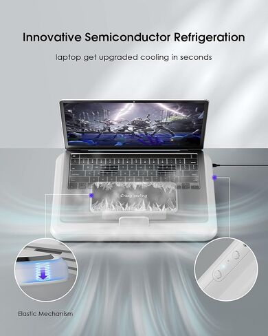 حامل تبريد للكمبيوتر المحمول من Dlinda، وسادة تبريد للكمبيوتر المحمول للألعاب مع تبريد مبتكر لأشباه الموصلات ومروحتين توربو، وسادة تبريد للكمبيوتر المحمول قابلة للتعديل بارتفاع 6 مستويات، متوافقة مع جميع أجهزة الكمبيوتر المحمولة أقل من 21 بوصة in Kuwait