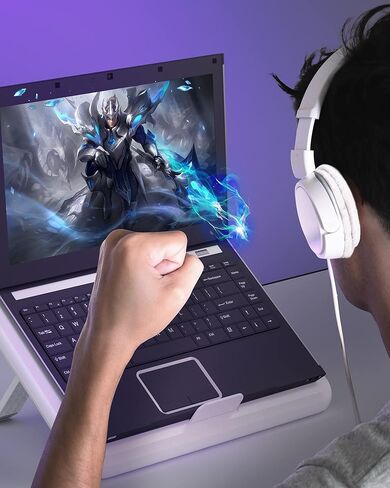 حامل تبريد للكمبيوتر المحمول من Dlinda، وسادة تبريد للكمبيوتر المحمول للألعاب مع تبريد مبتكر لأشباه الموصلات ومروحتين توربو، وسادة تبريد للكمبيوتر المحمول قابلة للتعديل بارتفاع 6 مستويات، متوافقة مع جميع أجهزة الكمبيوتر المحمولة أقل من 21 بوصة in Kuwait