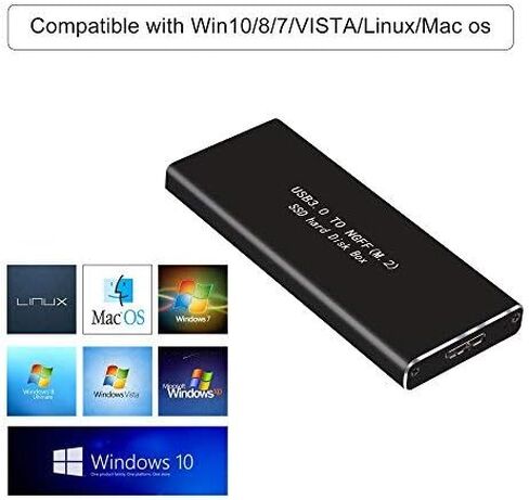 محول M.2 ساتا SSD الى USB 3.0 خارجي SSD مع UASP، يدعم NGFF M.2 2280 2260 2242 2230 SSD مع مفتاح B/Key B+M (لا يناسب منفذ PCIe NVMe/PCIe AHCI مع مفتاح M) in Kuwait