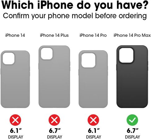 حافظة OtterBox iPhone 14 Pro Max (فقط) من سلسلة Defender - سوداء، متينة ومتينة، مع حماية للمنافذ، وتتضمن مسند بمشبك الحافظة in Kuwait