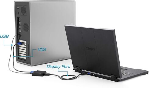 ابتيما محول VGA الى منفذ عرض - يحول مدخل VGA التناظري الى مخرج ديسبلاي بورت - يدعم دقة تصل الى 1920x1080 (60 هرتز) in Kuwait