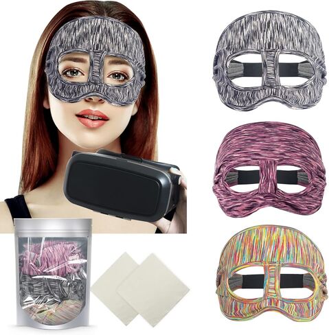 3 قطع في ار قناع العين قناع الوجه وسادة غطاء وسادة VR عرق الفرقة و 2 قطعة نظارات VR نظارات قماش تنظيف الألياف متوافق مع سماعات الواقع الافتراضي ميتا / أوكيولوس كويست 2 جو HTC فيف PS VR Gear اكسسوارات in Kuwait