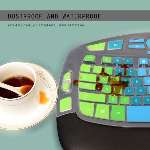 Keyboard Cover for Logitech K350 MK550 MK570 Wireless Wave Keyboard,Colorful Silicone Keyboard Protector Skin for Logitech K350 MK550 MK570 Ergonomic Keyboard Protective Accessories(Utra-Thin) in Saudi Arabia