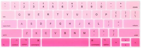 ProElife Ultra Thin Keyboard Cover Skin for MacBook Pro 13-inch 15-inch with Touch Bar (Model A2159, A1989, A1990, A1706, A1707) (2019 2018 2017 2016) (Ombre Pink) in Kuwait