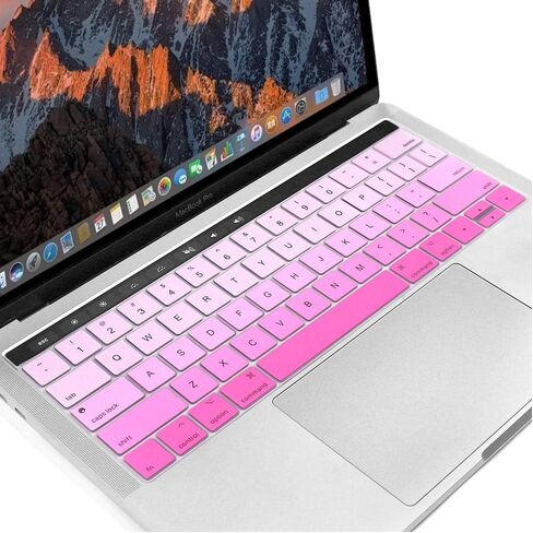 ProElife Ultra Thin Keyboard Cover Skin for MacBook Pro 13-inch 15-inch with Touch Bar (Model A2159, A1989, A1990, A1706, A1707) (2019 2018 2017 2016) (Ombre Pink) in Kuwait