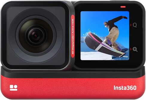 Insta360 ONE RS 4K Edition - كاميرا أكشن مقاومة للماء بدقة 4K بمعدل 60 إطارًا في الثانية مع تثبيت FlowSate، وصور بدقة 48 ميجابكسل، وتقنية HDR النشطة، وتحرير الذكاء الاصطناعي in Saudi Arabia
