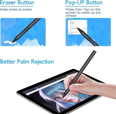 Trakxy Surface Stylus Pen Digital Pen for Microsoft Surface Pro X/9/8/7/6/5/4/3/Surface Laptop 5/4/3/2/1 Surface go 3/2/1 Book 2/1 Studio Magnet 4096 Pressure Palm Rejection Rechargeable Stylus Pen in Kuwait