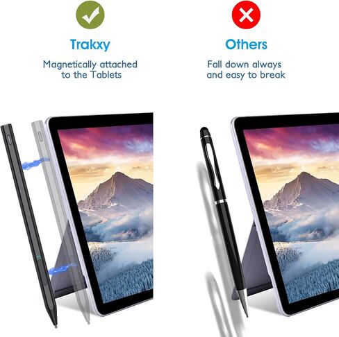 Trakxy Surface Stylus Pen Digital Pen for Microsoft Surface Pro X/9/8/7/6/5/4/3/Surface Laptop 5/4/3/2/1 Surface go 3/2/1 Book 2/1 Studio Magnet 4096 Pressure Palm Rejection Rechargeable Stylus Pen in Kuwait