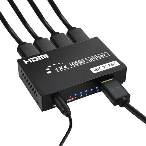 HDMI Splitter 4K 8 Way, 1 in 8 Out Powered HDMI Splitter, 4K@30Hz HD Distributor Splitter for Mall HDTV DVD Fire Stick PS4 in Kuwait