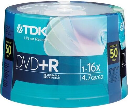 TDK 16X DVD+R 50 Pack Spindle, model # DVD+R47FCCB50*M in Saudi Arabia