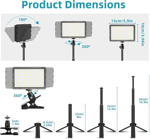 أضواء LED لمؤتمرات الفيديو، مجموعة إضاءة للمؤتمرات عبر الفيديو مع 4 مرشحات ألوان لصور سطح الطاولة وكاميرا ويب تسجيل فيديو لجلسات التكبير الاجتماعات الموسيقية Game Live Stream Computer Laptop in Kuwait