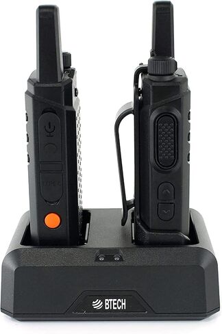 BTECH FRS-B1 Business Walkie Talkies, 8-Pack License-Free FRS Radios with USB-C Charging, 4 Dual-Slot Docks, Earpieces, Holsters, NOAA Weather, IP54 in Kuwait