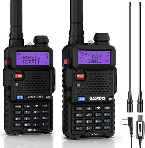 BAOFENG UV-5G (UV-5X) GMRS Handheld Radios, Long Range Two Way Radio 2 Pack | CHIRP Compatible, Repeater Capable, NOAA Weather Scan, for Camping, Off-Road Trips, Emergency Use in Kuwait