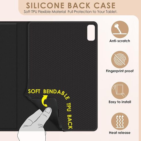 DETUOSI Leather Case for Lenovo Tab P11 2nd Gen 11.5" with Pencil Holder + Silicone TPU Protective Inner Shell + 2-Angles Viewing Slim Folio Book Cover + Elastic Strap Closure for TB-350FU Tablet 2023 in Kuwait