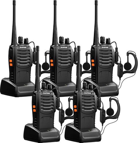 Baofeng Walkie Talkies BF-888s Rechargeable Two-Way Radios for Adults Long Range Handheld Communicator Professional UHF Interphone 2 Pack Walky Talky Set with Earpiece,Li-ion Battery and Charger in Kuwait