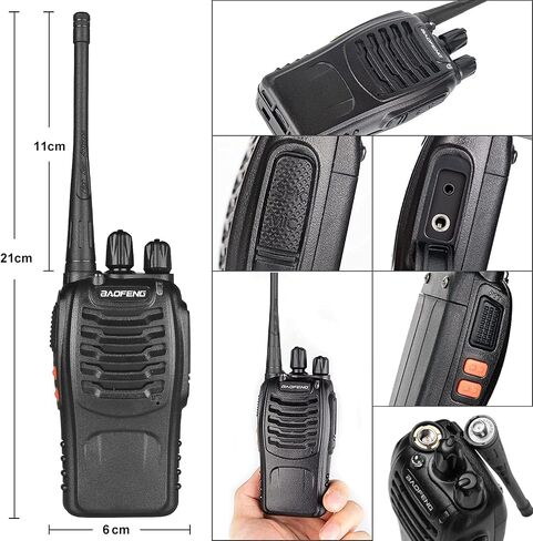 Baofeng Walkie Talkies BF-888s Rechargeable Two-Way Radios for Adults Long Range Handheld Communicator Professional UHF Interphone 2 Pack Walky Talky Set with Earpiece,Li-ion Battery and Charger in Kuwait