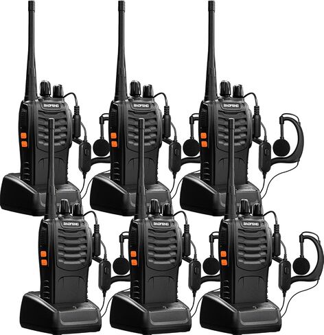 Baofeng Walkie Talkies BF-888s Rechargeable Two-Way Radios for Adults Long Range Handheld Communicator Professional UHF Interphone 2 Pack Walky Talky Set with Earpiece,Li-ion Battery and Charger in Saudi Arabia