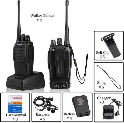Baofeng Walkie Talkies BF-888s Rechargeable Two-Way Radios for Adults Long Range Handheld Communicator Professional UHF Interphone 2 Pack Walky Talky Set with Earpiece,Li-ion Battery and Charger in Kuwait