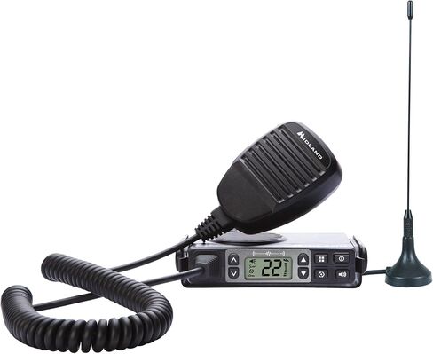 Midland – MXT105 - 5 Watt GMRS MicroMobile Two Way Radio - Off Roading Outdoor RZR Farm Trails Radio - External Magnetic Mount Antenna - NOAA Weather Alerts in Saudi Arabia