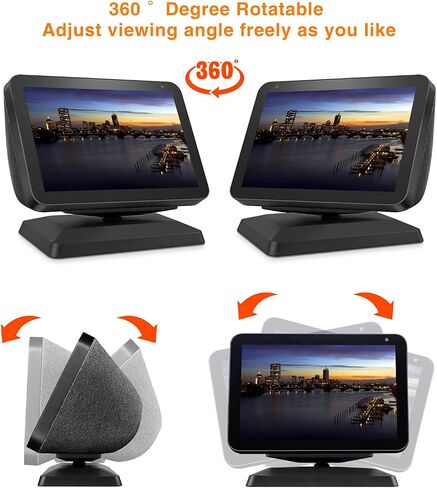حامل Kosnail لـ Echo Show 8، حامل مكبر صوت قابل للتعديل، ملحق مكبر صوت ذكي، حامل دوار 360 درجة لـ Echo Show 8 مع قاعدة مغناطيسية مضادة للانزلاق (Show 8_White) in Kuwait