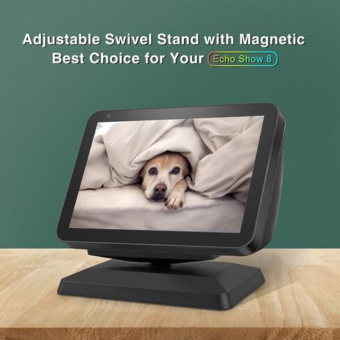 حامل Kosnail لـ Echo Show 8، حامل مكبر صوت قابل للتعديل، ملحق مكبر صوت ذكي، حامل دوار 360 درجة لـ Echo Show 8 مع قاعدة مغناطيسية مضادة للانزلاق (Show 8_White) in Kuwait