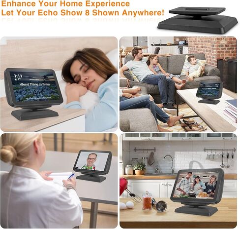 حامل Kosnail لـ Echo Show 8، حامل مكبر صوت قابل للتعديل، ملحق مكبر صوت ذكي، حامل دوار 360 درجة لـ Echo Show 8 مع قاعدة مغناطيسية مضادة للانزلاق (Show 8_White) in Kuwait