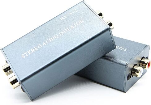 Noise Isolator RCA Audio Hum Eliminator (No Affects Bass) Noise Filter Aluminum Shell Ground Loop Noise Isolator for HiFi Stereo Home Theater Car Audio Player Plug&Play (Silver-Gray) in Saudi Arabia
