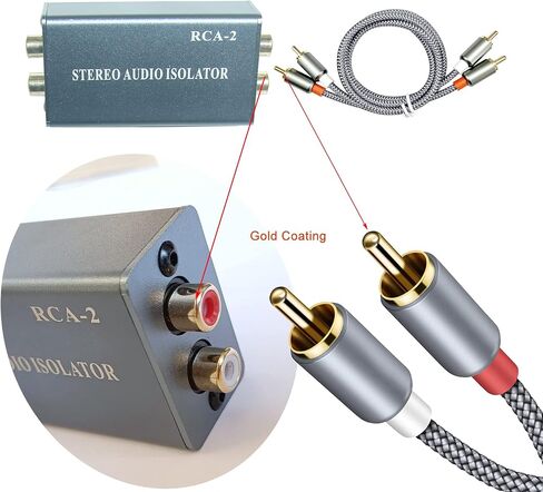 Noise Isolator RCA Audio Hum Eliminator (No Affects Bass) Noise Filter Aluminum Shell Ground Loop Noise Isolator for HiFi Stereo Home Theater Car Audio Player Plug&Play (Silver-Gray) in Saudi Arabia