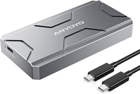 حاوية ANYOYO 40 جيجابت في الثانية M.2، حاوية NVMe SSD PCIe NVMe إلى USB C SSD، حاوية NVMe من الألومنيوم متوافقة مع USB 4/3.2/3.1/3.0/2.0 لـ M&B+M-Key SSD مقاس 2280 in Kuwait