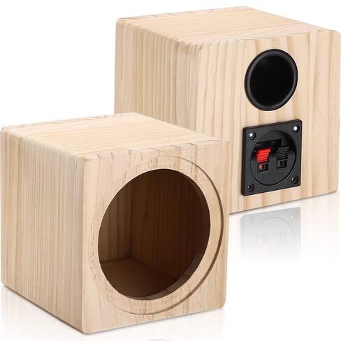 Facmogu 8" Ported Wooden Speaker Enclosure, Vented Unloaded Solid Wood Box | Empty Wooden Speaker Box with Grill Cover & Terminal Cup, Sound-Absorbing Cotton Included for Car, Truck & Home Audio DIY in Saudi Arabia