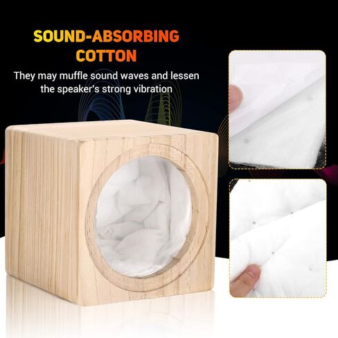 Facmogu 8" Ported Wooden Speaker Enclosure, Vented Unloaded Solid Wood Box | Empty Wooden Speaker Box with Grill Cover & Terminal Cup, Sound-Absorbing Cotton Included for Car, Truck & Home Audio DIY in Saudi Arabia