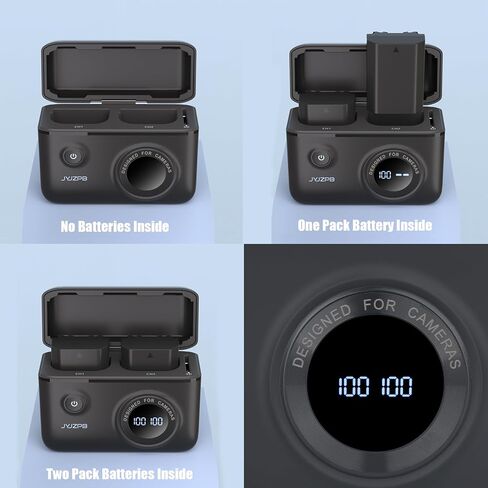 حافظة شاحن سريع للبطارية من JYJZPB لبطارية سوني NP-FZ100، مع بطاريتين NP-FZ100 مناسبة لكاميرا Sony A7 III، Alpha A7R III، A7R IV، A9، A6600، Alpha 9S، A7R3 A7S III، A7R III in Kuwait