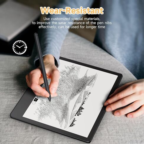 ايوتو حافظة بحامل لجهاز Kindle Scribe 10.2 انش (اصدار 2022)/10.2 انش داسونج/ اوبوك ايريدر - غطاء من قماش متين ممتاز مع حامل قلم، رمادي in Kuwait