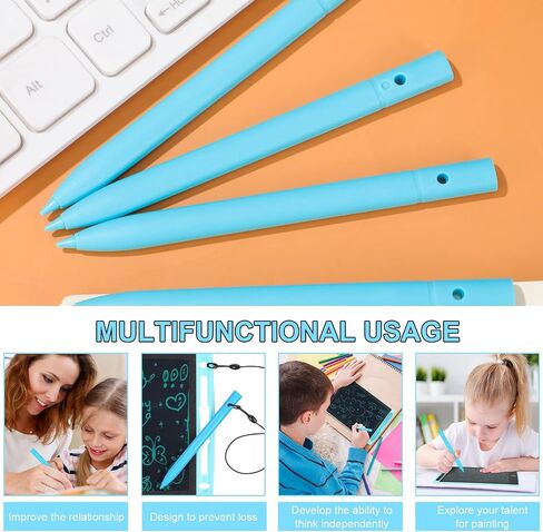 4.5 Inch Replacement Stylus Drawing Pen 4 Pcs Toddler Drawing Tablet Pens Kids' Electronics Pens with 4 Hanging Rope (Black) in Kuwait