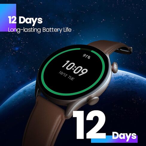 ساعة ذكية Amazfit GTR 3 Pro للرجال، عمر بطارية يصل إلى 12 يومًا، Alexa مدمج، مكالمات ورسائل نصية عبر البلوتوث، نظام تحديد المواقع العالمي و150 وضعًا رياضيًا، شاشة AMOLED مقاس 1.45 بوصة، ساعة لياقة بدنية مع جهاز تتبع معدل ضربات القلب SpO2، أسود in Kuwait