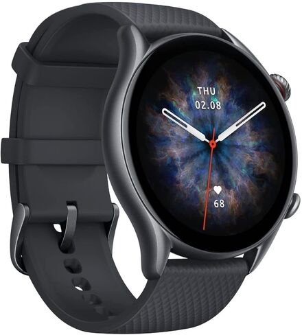 ساعة ذكية Amazfit GTR 3 Pro للرجال، عمر بطارية يصل إلى 12 يومًا، Alexa مدمج، مكالمات ورسائل نصية عبر البلوتوث، نظام تحديد المواقع العالمي و150 وضعًا رياضيًا، شاشة AMOLED مقاس 1.45 بوصة، ساعة لياقة بدنية مع جهاز تتبع معدل ضربات القلب SpO2، أسود in Kuwait