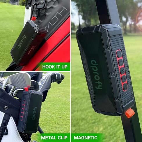 Pro Portable Magnetic Bluetooth Golf Speaker Wireless Waterproof IPX6/Shockproof 3rd Generation Magnetic Golf Speakers for Golf Cart 24Hour Battery Golf Accessories Golf Gifts(TWS & SD Card function) in Kuwait
