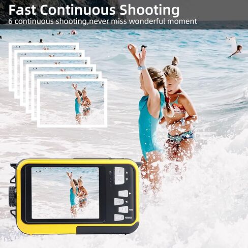 كاميرا رقمية مقاومة للماء، كاميرا تحت الماء للغطس، كاميرا بدقة 2.7 كيلو بدقة 48 ميجابكسل كاملة الوضوح تحت الماء مع شاشات مزدوجة عالية الدقة لصور السيلفي، وكاميرا مائية بطول 10 أقدام للتصوير الفوتوغرافي في العطلة in Kuwait